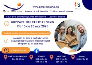 Lire la suite à propos de l’article Quinzaine des cours ouverts